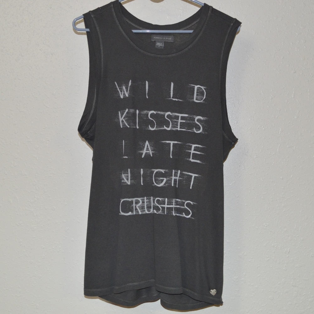 Gray Kendall & Kylie Tank Top W/ Back Cutouts